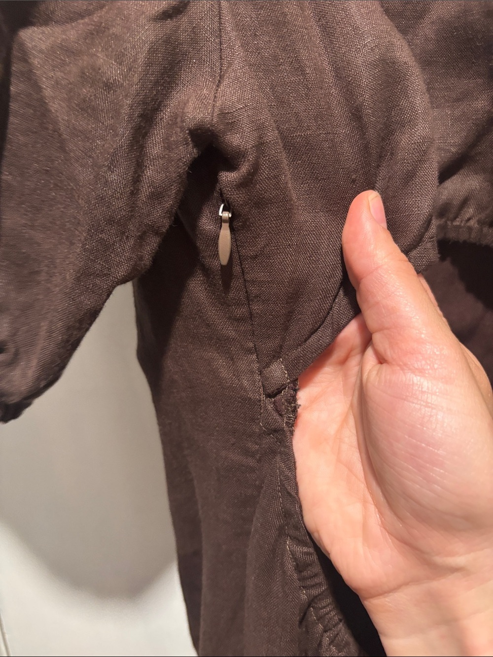 DISSH Elain chocolate brown linen open back midi dress - Picture 7 of 8